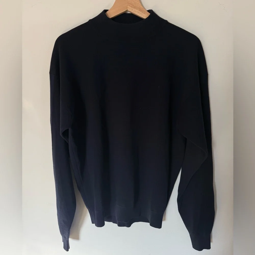 The Row Navy Crema MockNeck Sweater S NWOT - Picture 2 of 6